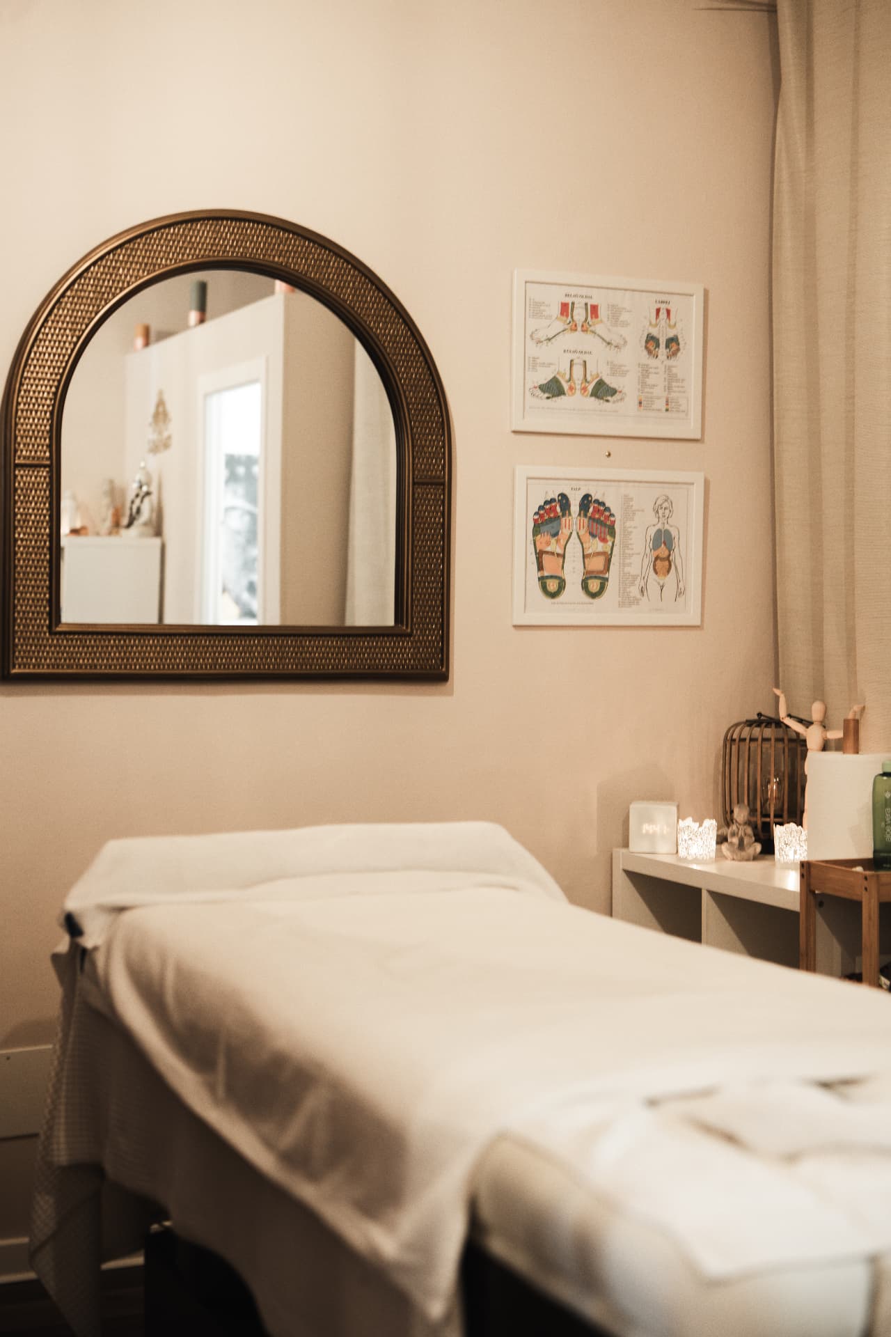 Massage bed and reflexology posters